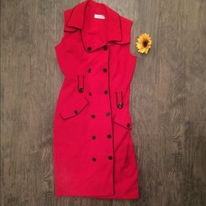 Calvin Klein Red Business suit dress size 2